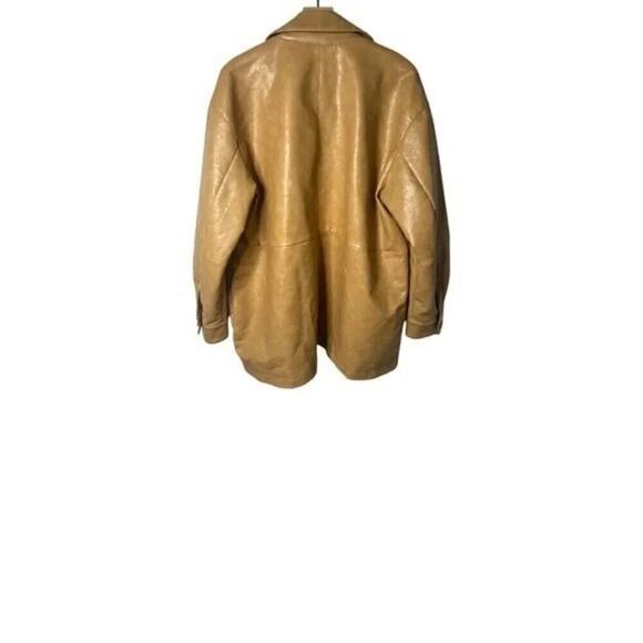 Levi's Oversize Tan Faux Leather Relaxed Button Front Jacket Size Large - Picture 4 of 16